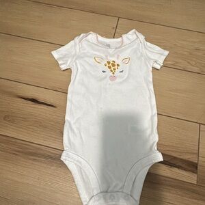 White Giraffe Print Kids One Piece